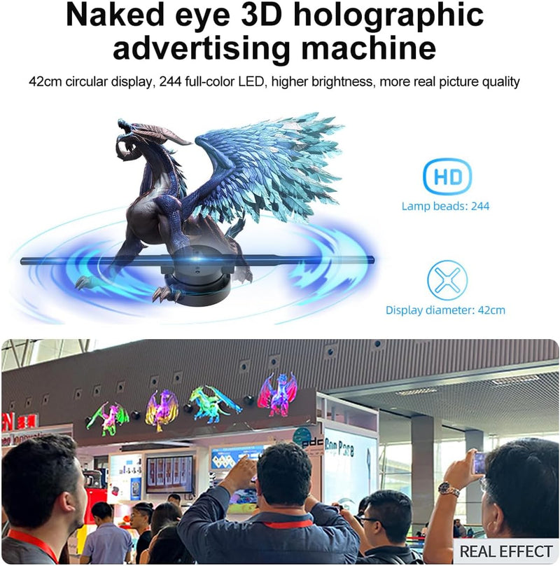 HoloDraai™ | 3D Hologram LED Ventilator Projector | WiFi App-bediening | 224 LEDs | Android & iOS Compatibel