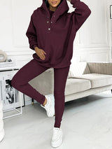 Dames 3-Delig Lounge Set | Hoodie, Vest & Broek | Zachte Stof met Ademend Weefsel