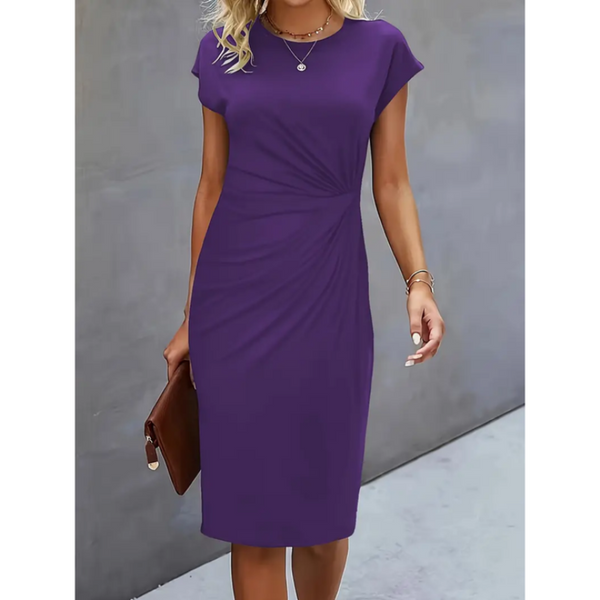 Dames korte mouw formele jurk | Midi
