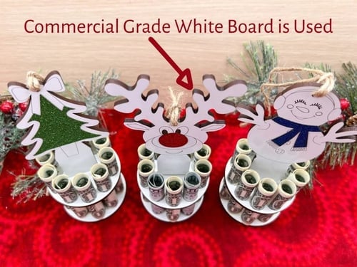 Kerst Geldhouder Ornament | Houten Decoratie | Handgemaakt Cadeau Idee
