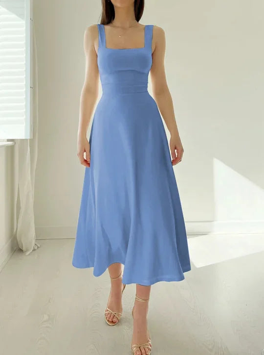 Heidi-Mode | Audrey Midi Jurk Omkeerbaar Van Organisch Bamboe Met Zakken