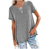 Lotte™ Blouse Met Korte Mouwen en V-hals