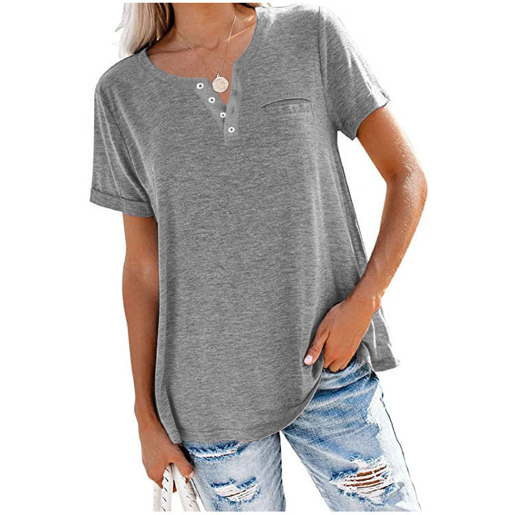Lotte™ Blouse Met Korte Mouwen en V-hals