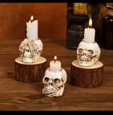 BoneGlow™ 3-teiliges Halloween-Totenkopf-Kerzenhalter-Set