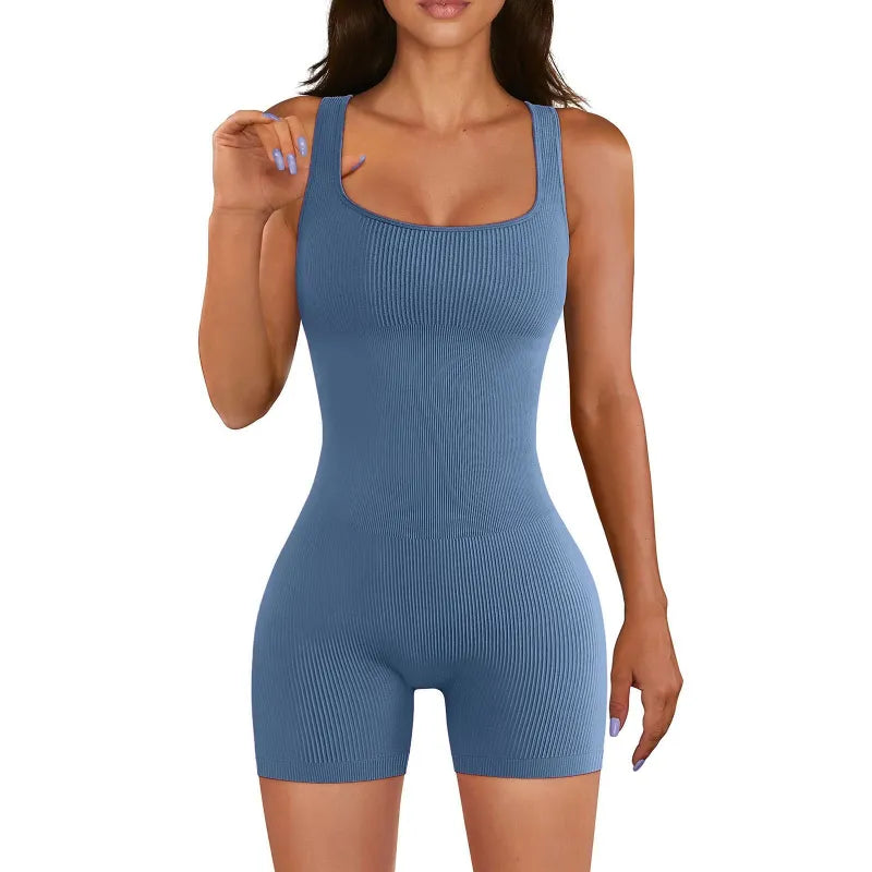 Dames Jumpsuit Romper | Flatterende Pasvorm | Elegante Vierkante Hals