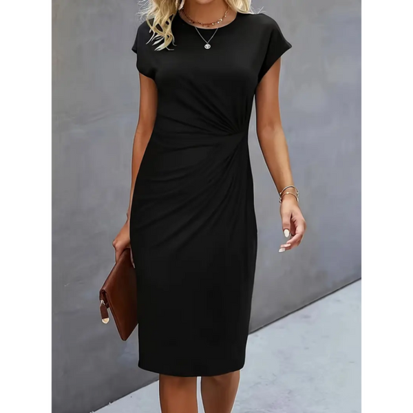 Dames korte mouw formele jurk | Midi