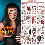 Halloween Tijdelijke Tattoo Stickers | Waterproof | Realistisch & Veilig