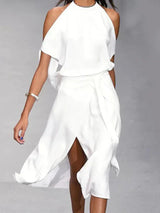 Madonna - Elegant Dress with Stylish Shoulder Cutouts