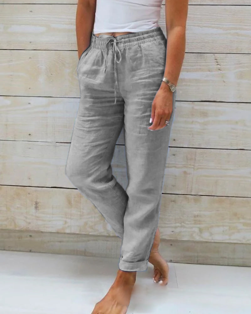 Dames casual trekkoordbroek | Kort model