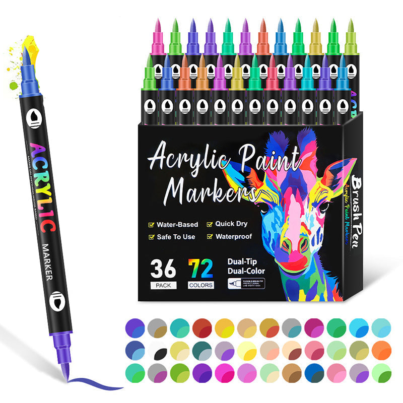 Acrylmarker Set | Precisiespunt | Dekende kleuren voor hout, stof, steen, metaal & meer