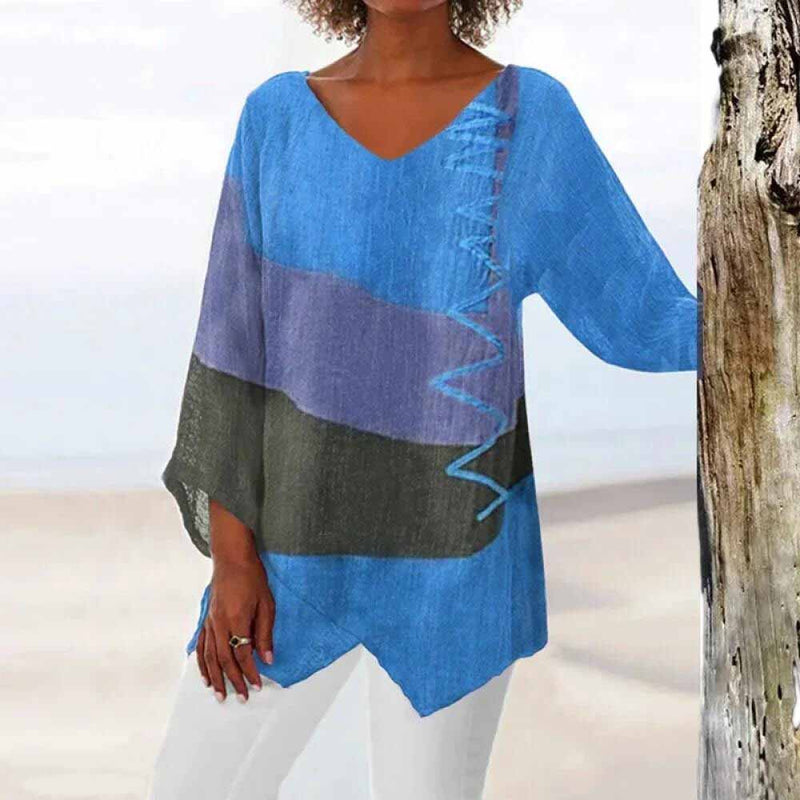 Zorya | Verfijnde drie-kleurige blouse voor dames