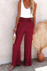 Florence™ Broek met hoge taille en smokwerk