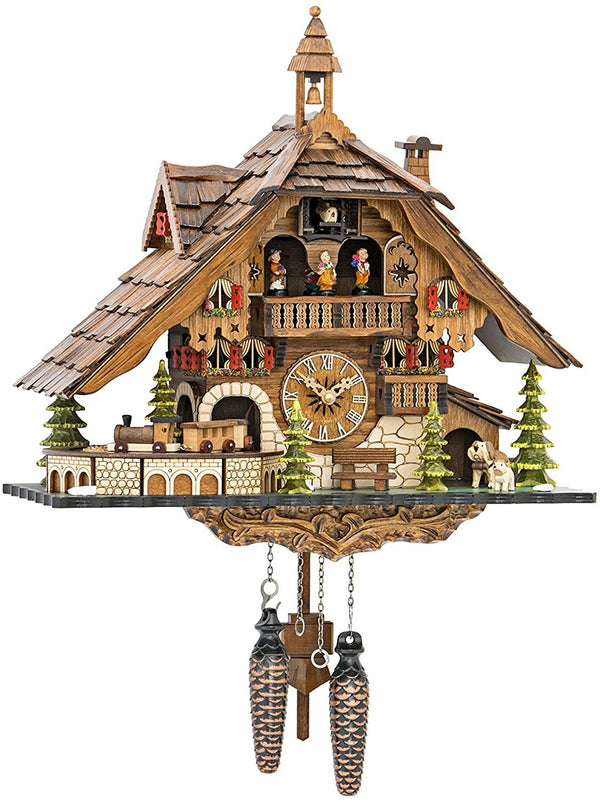 Koekoeksklok Houten Chaletstijl | Handgemaakt Zwart Woud | 24–45 cm
