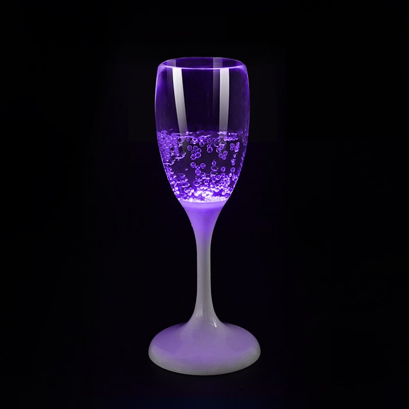 LED Wijn- en Champagneglazen | 6 Kleuren | Vloeistof Geactiveerd | Herbruikbaar | Set van 2 Stuks