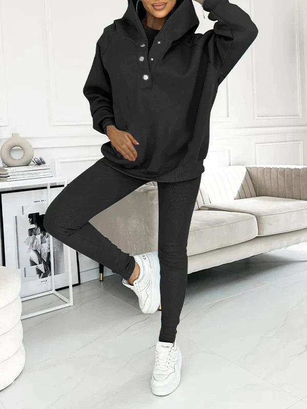 Dames 3-Delig Lounge Set | Hoodie, Vest & Broek | Zachte Stof met Ademend Weefsel