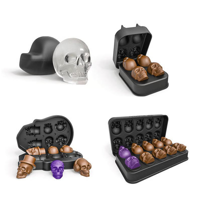 Halloween IJsblokjes Vorm | 3D Schedel Mal | Flexibel Silicone | Voor Drankjes en Desserts