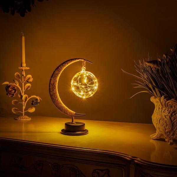 Maanlamp | Handgemaakt Metaal & LED | Decoratief Nachtlicht
