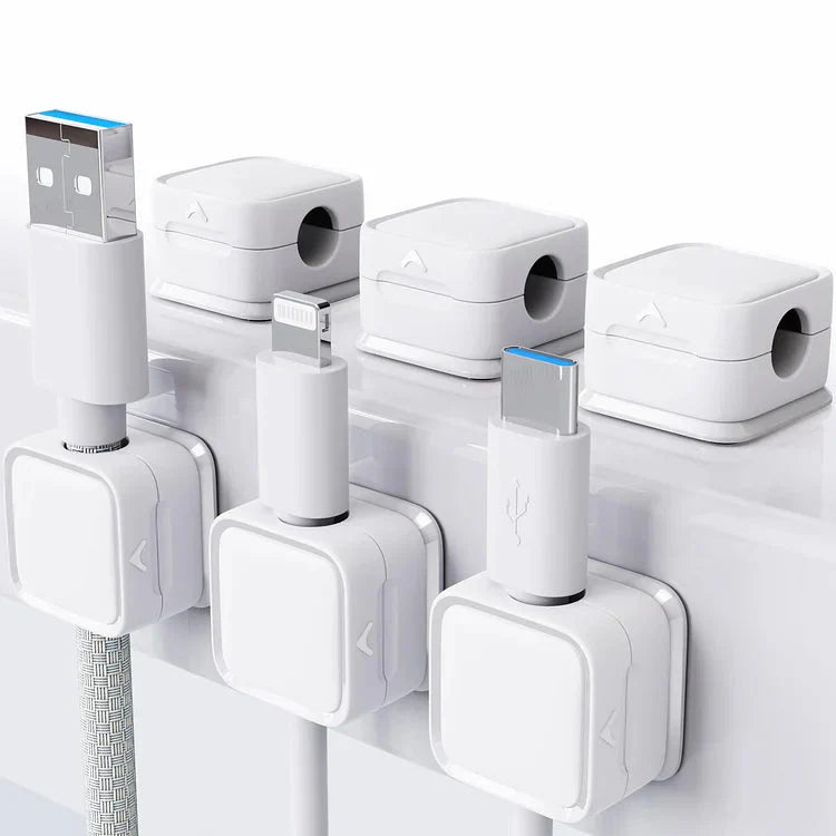 Magnetische Kabel Organizer | Zelfklevende Kabelhouder | Bureau & Auto | 5 Sleuven