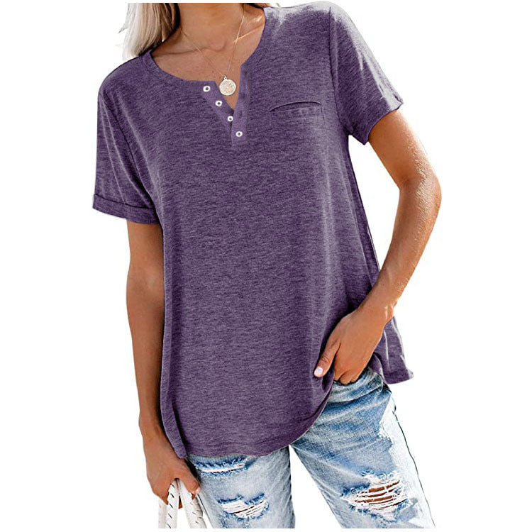Lotte™ Blouse Met Korte Mouwen en V-hals