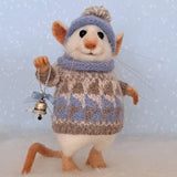 Kerst Ornament | Handgemaakte Viltmuis | Duurzaam & Decoratief