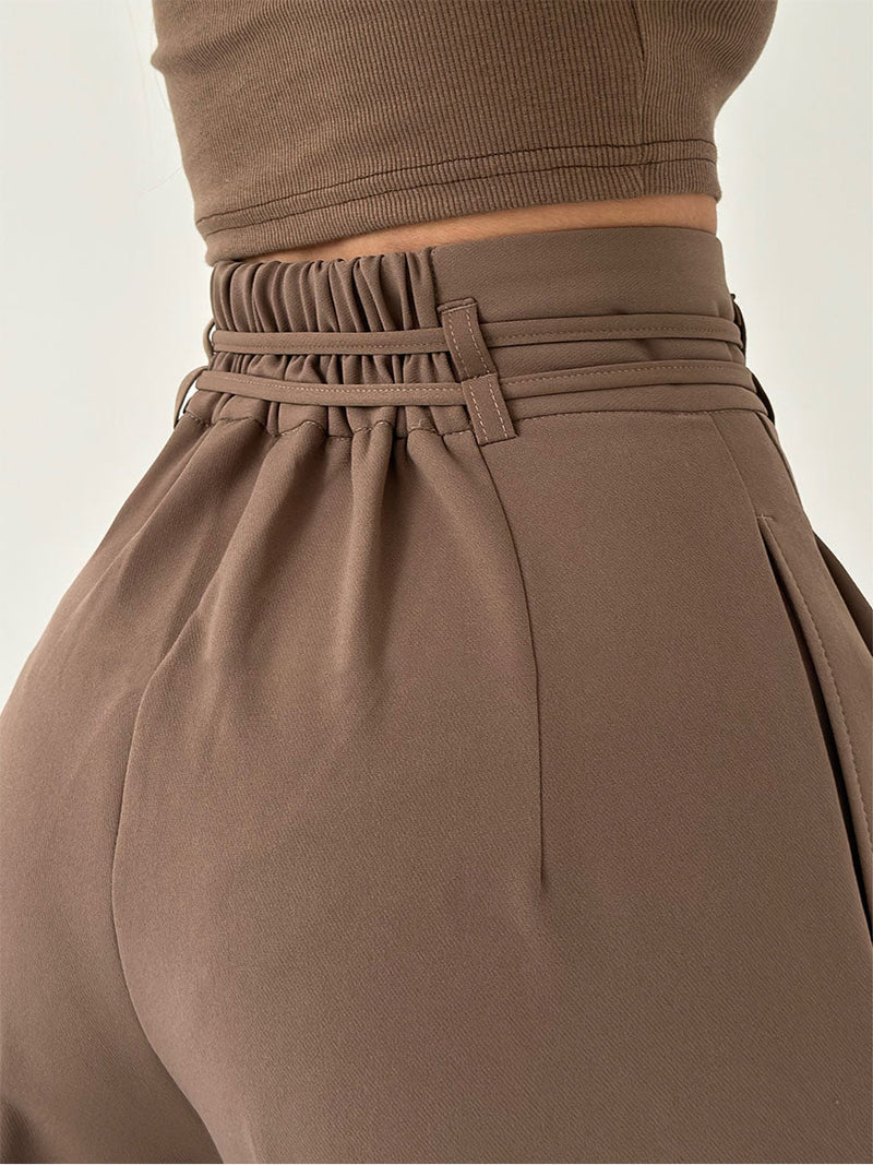 Dames High-Waist Broek | Wijde Pijpen | Comfortabele Pasvorm
