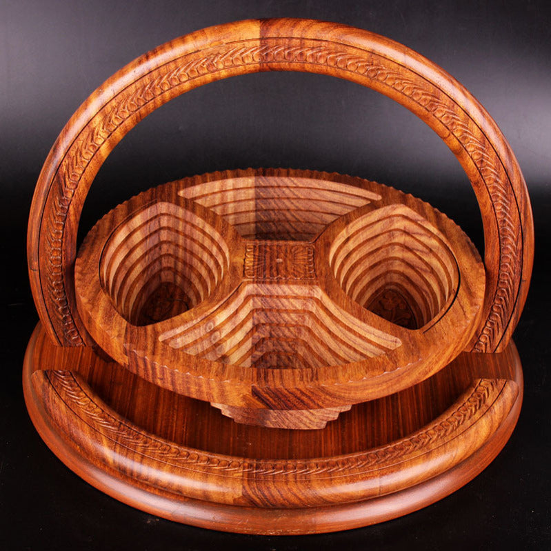 Houten Fruitschaal | Handgesneden Design | Ambachtelijk Hout | Duurzaam & Uniek