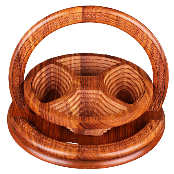 Houten Fruitschaal | Handgesneden Design | Ambachtelijk Hout | Duurzaam & Uniek