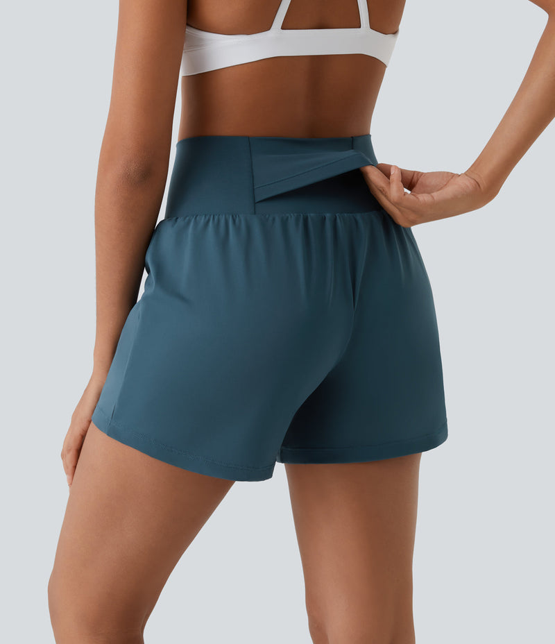 FlexiYoga™ 2-in-1 yogashort met hoge taille