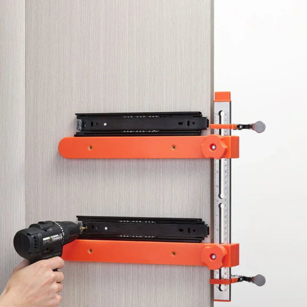 RailLijn™ | Professionele Ladegeleider Installatiemal | Laser Gegraveerde Liniaal & Magnetische Klem | RVS & ABS