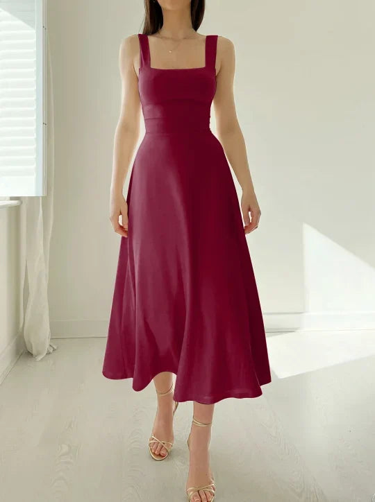 Heidi-Mode | Audrey Midi Jurk Omkeerbaar Van Organisch Bamboe Met Zakken
