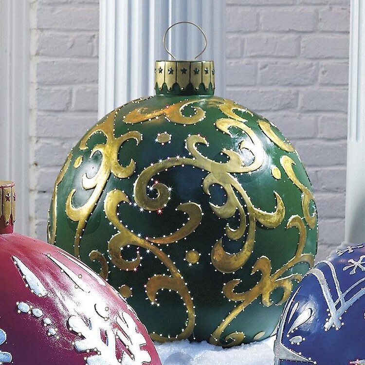 Kerst Opblaasbare Bal | Buitendecoratie | Weerbestendig PVC | 60 cm | 11 Stijlen