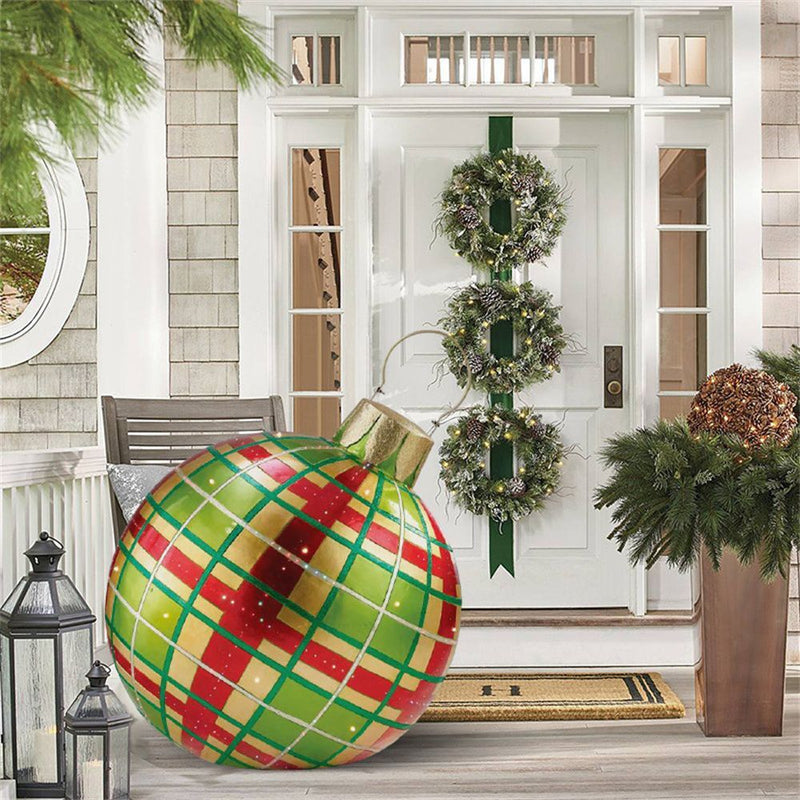 Kerst Opblaasbare Bal | Buitendecoratie | Weerbestendig PVC | 60 cm | 11 Stijlen