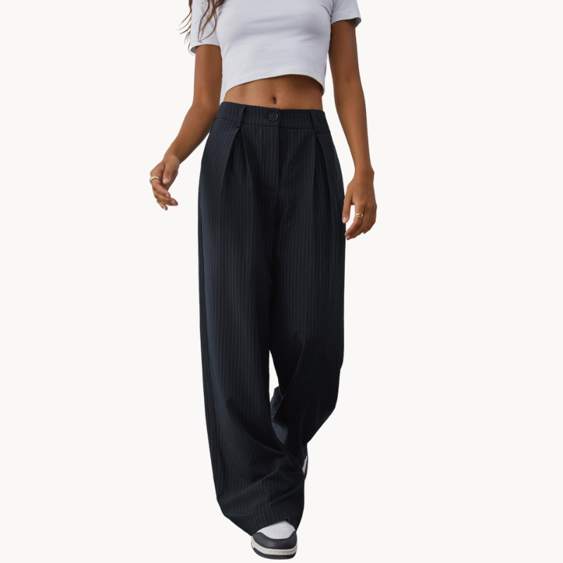 Dalia | Elegant wijde pantalon met streepjespatroon voor dames