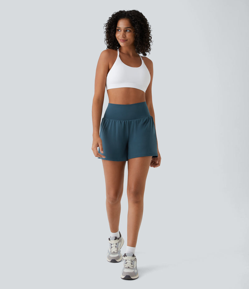 FlexiYoga™ 2-in-1 yogashort met hoge taille