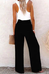 Florence™ Broek met hoge taille en smokwerk