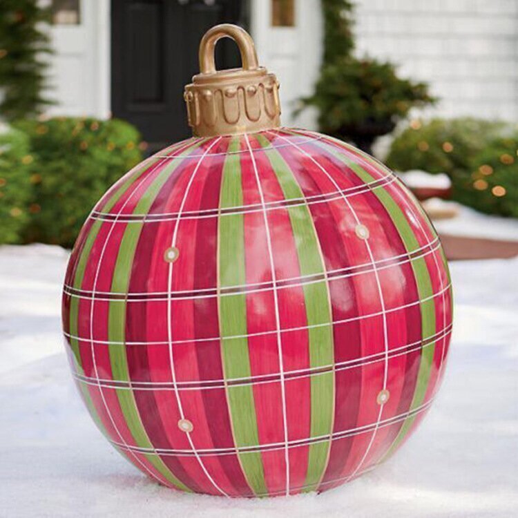 Kerst Opblaasbare Bal | Buitendecoratie | Weerbestendig PVC | 60 cm | 11 Stijlen