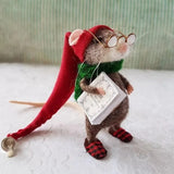 Kerst Ornament | Handgemaakte Viltmuis | Duurzaam & Decoratief