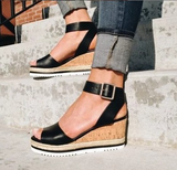 Elza | Dames Wedgesandalen met Gesp