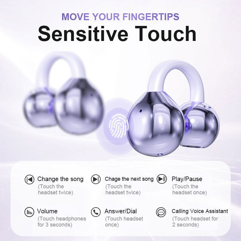Bluetooth Oorklem Oordopjes | Draadloos | HiFi Geluid | Open-Ear Ontwerp
