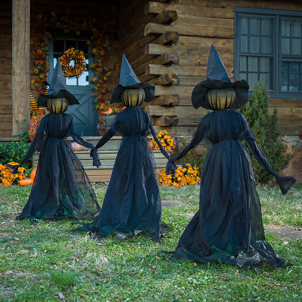 GloeiendeheksHalloween™ Verlichte Halloween Heksenpalen voor Betoverende Tuinversiering