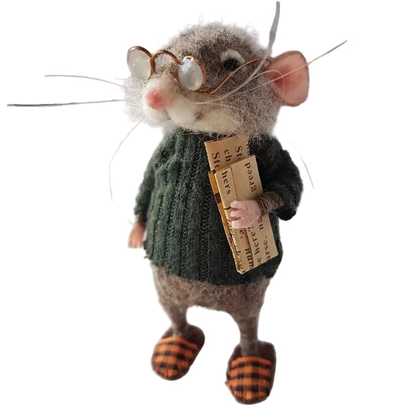 Kerst Ornament | Handgemaakte Viltmuis | Duurzaam & Decoratief