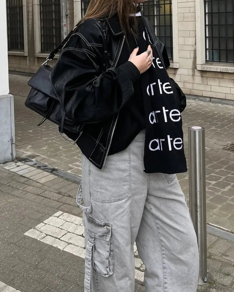 LeatherEase™ Oversized leren jas