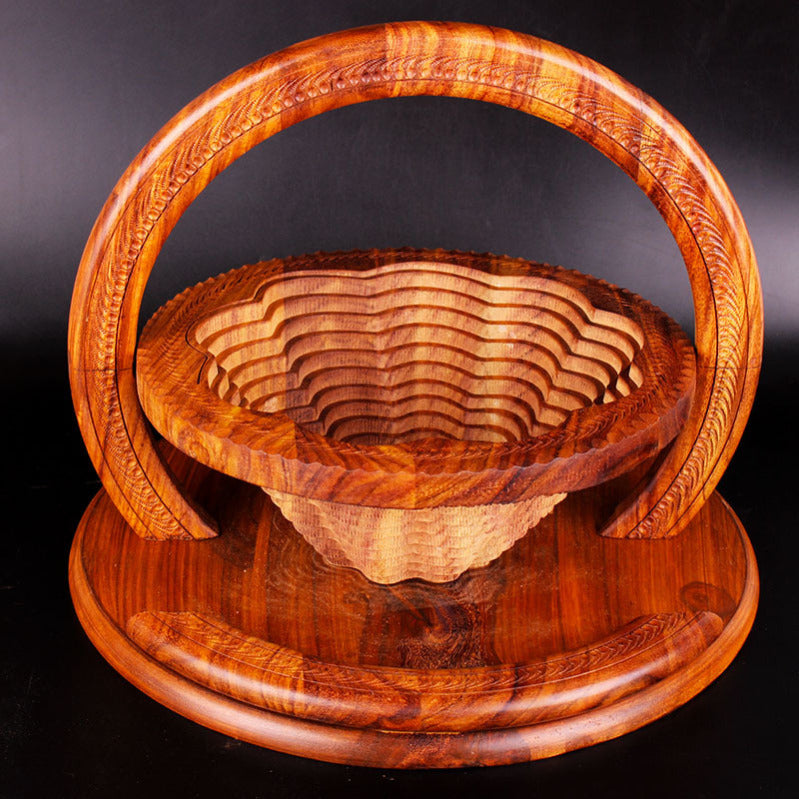 Houten Fruitschaal | Handgesneden Design | Ambachtelijk Hout | Duurzaam & Uniek
