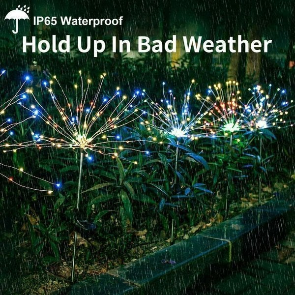 Solar Feuerwerk Lichtketting | 90 LED | Warmwit & Multicolor | IP65 | 95 cm