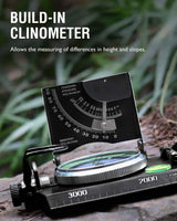 Militaire Kompas | Waterdicht | Clinometer & 360° Richtingschaal | Aluminium Legergroen