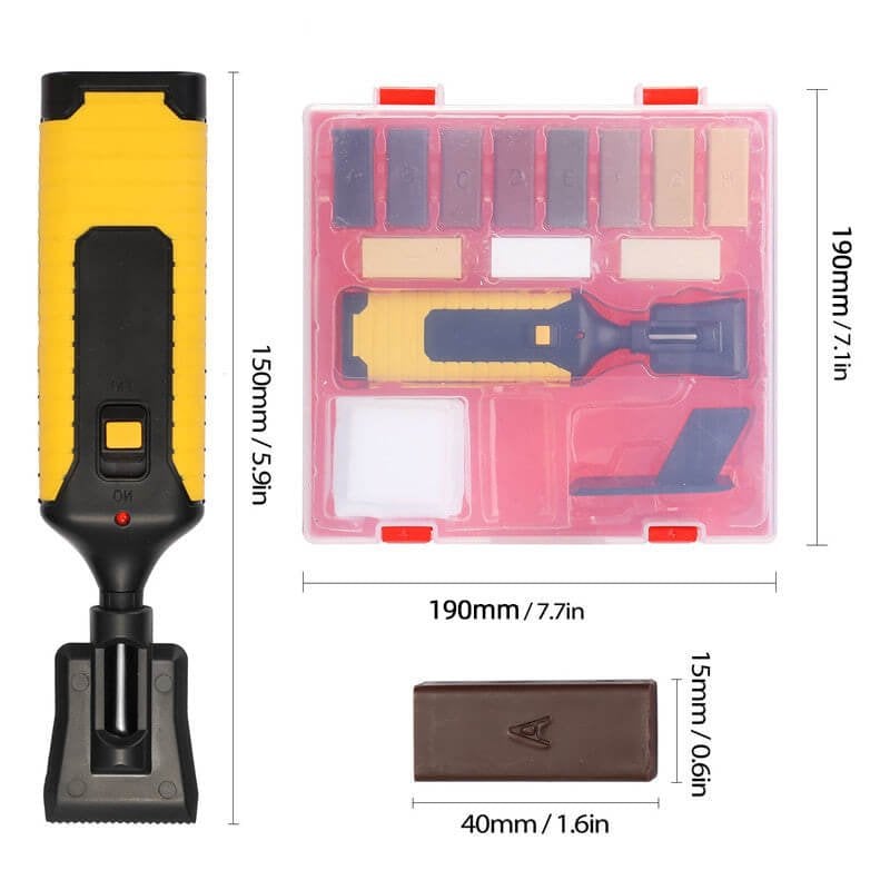 Hout Reparatieset | Laminaat & Meubel Krassen Herstellen | 11 Wasblokjes + Smeltpen