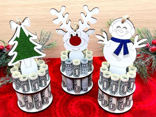 Kerst Geldhouder Ornament | Houten Decoratie | Handgemaakt Cadeau Idee