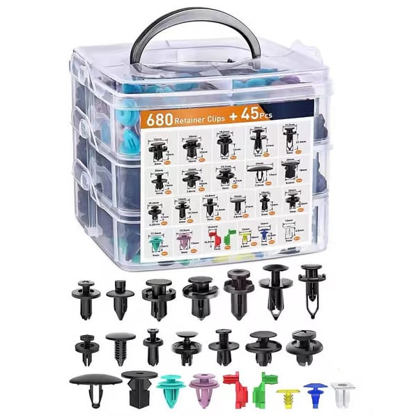 Auto Retainer Clips Set | 725-delig met Verwijdertool | Universele Pasvorm | PP Kunststof