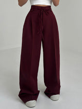 Dames High-Waist Broek | Wijde Pijpen | Comfortabele Pasvorm