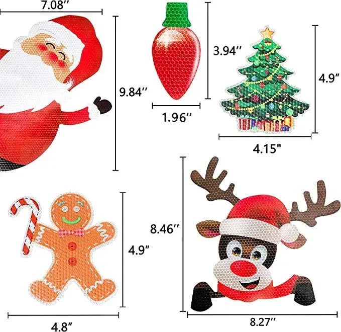 Kerst Auto Decoratie | Reflecterende Lamp Magneet Set | Glow-in-the-Dark | Waterdicht
